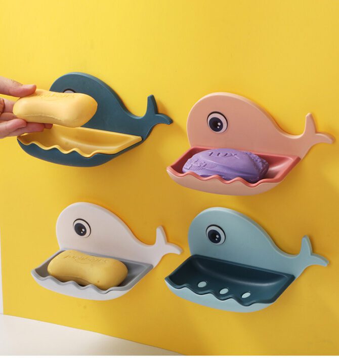 fish-shaped soap holders mounted on the wall