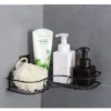 black multifunctional wall corner bathroom rack