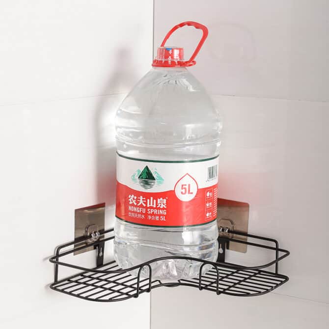 large water can on multifunctional corner wall shelf
