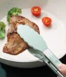 blue silicone food tong nonstick