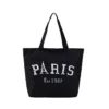 paris black tote bag design