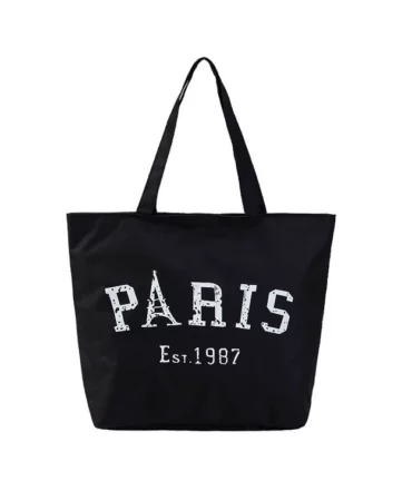 fashion tote bag with paris written on it