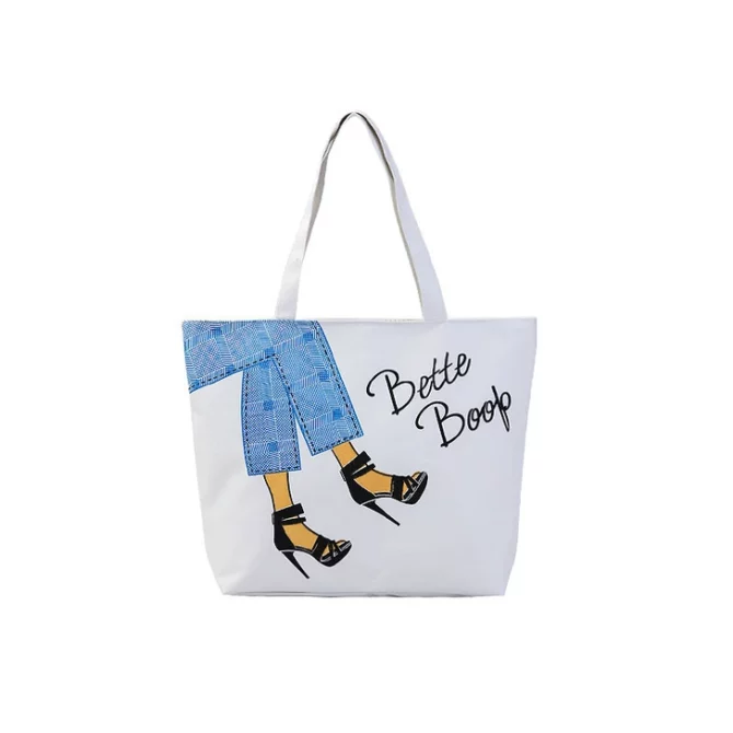 bette boop white fashion tote bag