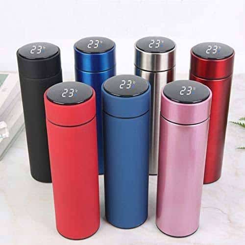 water flasks with digital LED display