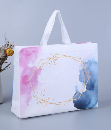 white and pink circles gifting bag