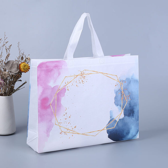 white and pink circles gifting bag