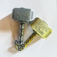 gold and silver Mjolnir Thor's Hammer fidget spinner