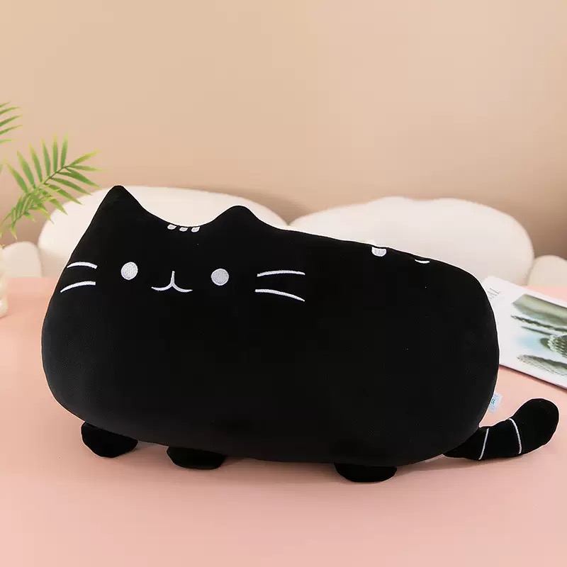 black aesthetic cat gift pillow