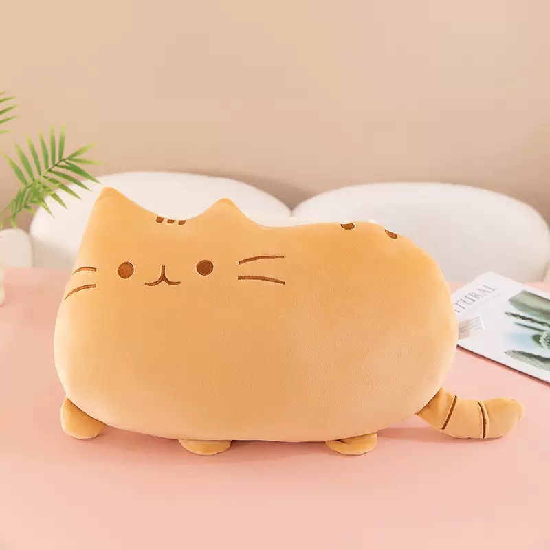 brown decorative cat plushie pillow