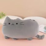 gray cuddle throw pillow cat