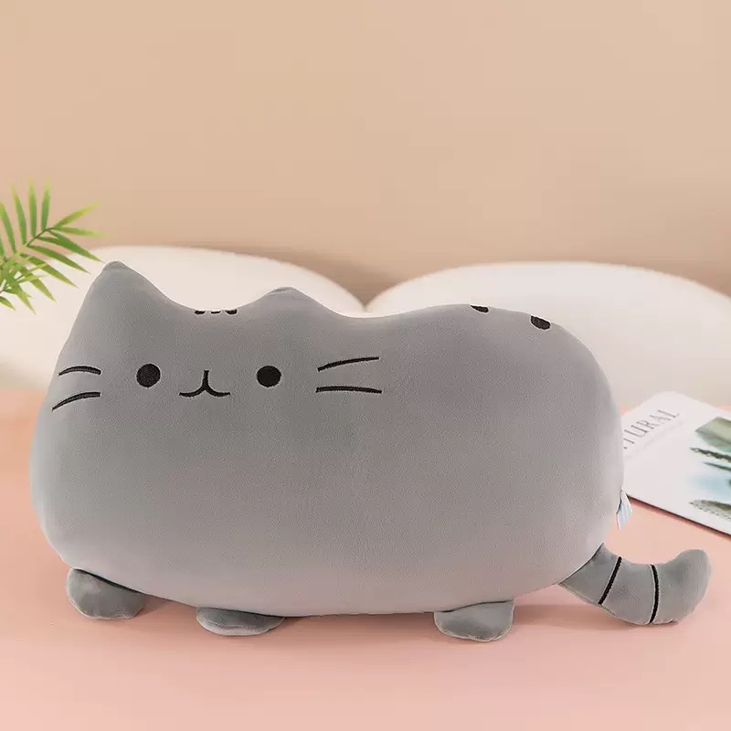 gray cuddle throw pillow cat